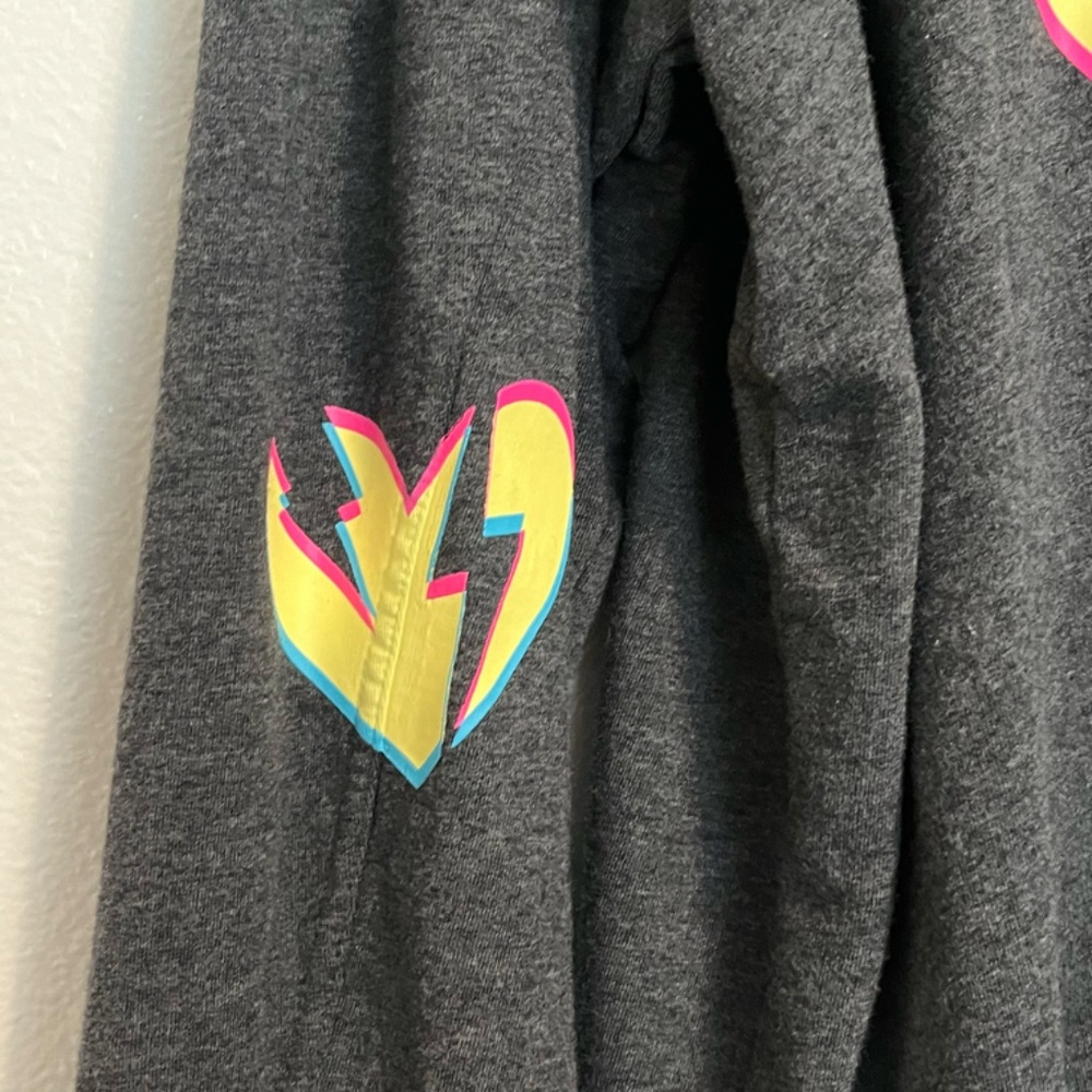 Torrid - LoveSick Skull Bolt Charcoal Heather Fleece Relaxed Bomber Jacket - 3X - Picture 8 of 10